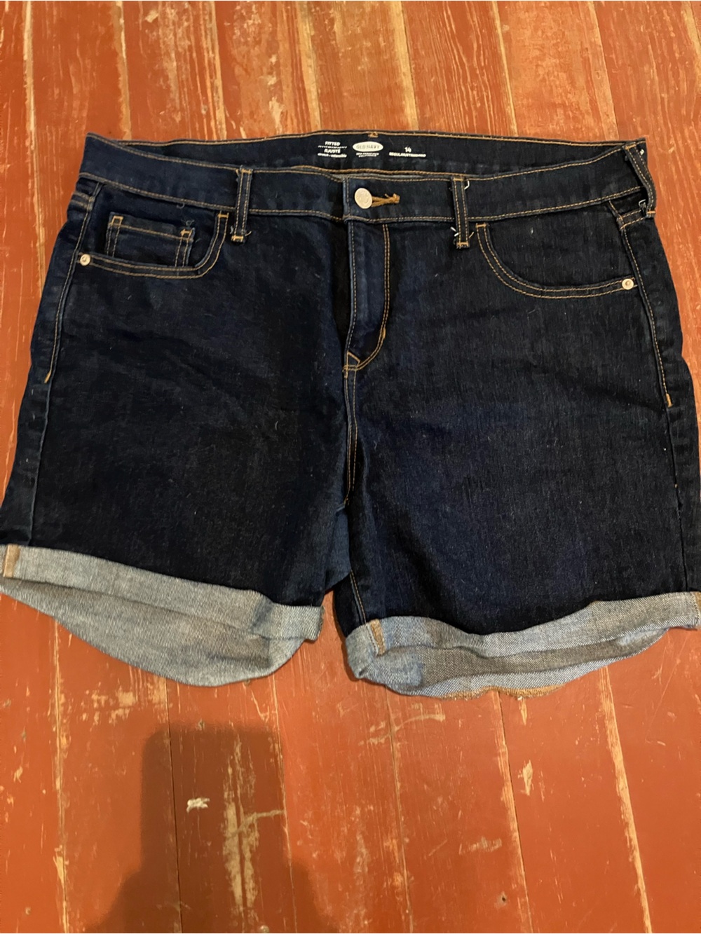 Old Navy Dark Blue Rolled Cuff Jean Shorts